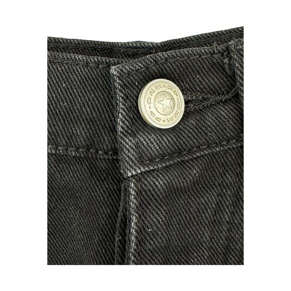 Princess Polly Jeans Womens 4 Black Denim Distressed High Rise Button Fly Grunge - Picture 3 of 8